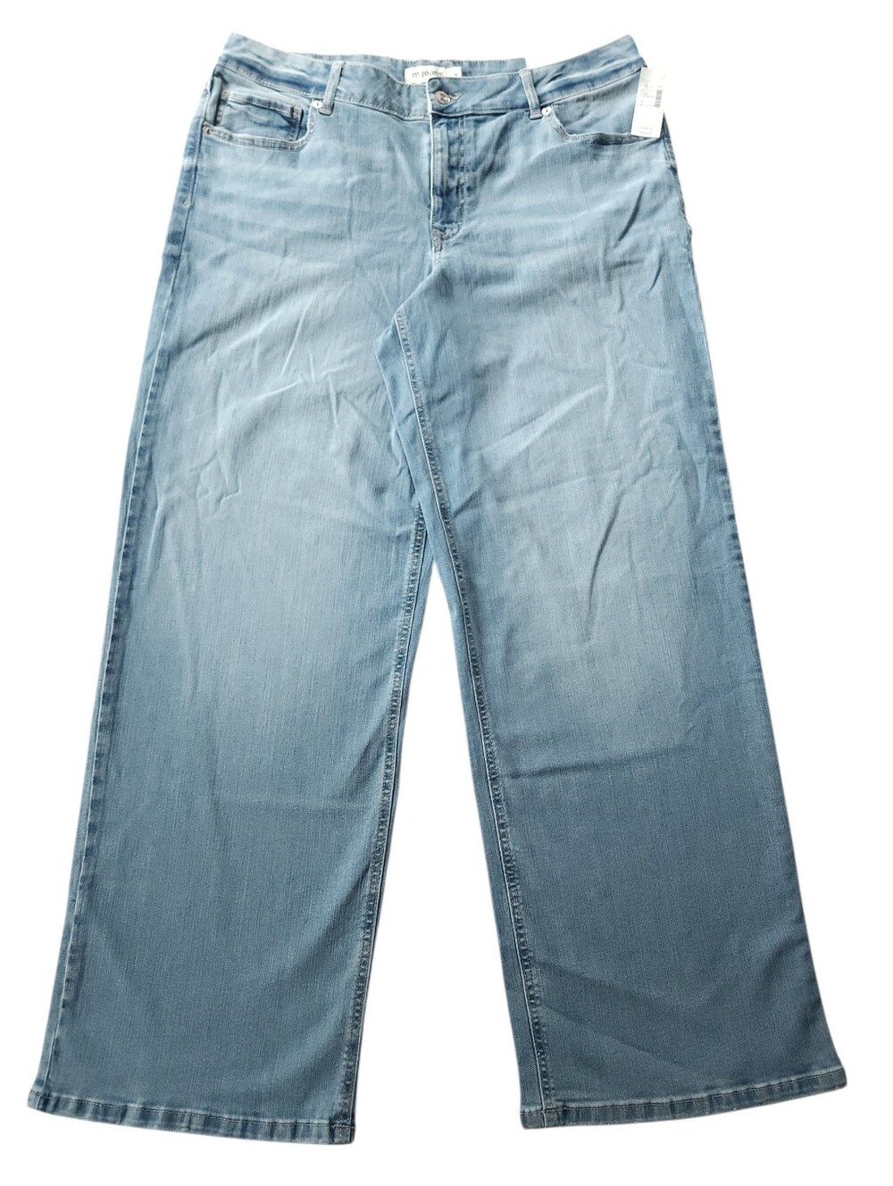 New Maurices Wide Leg Mid Rise Jeans Light Wash Super Stretch Sz 16